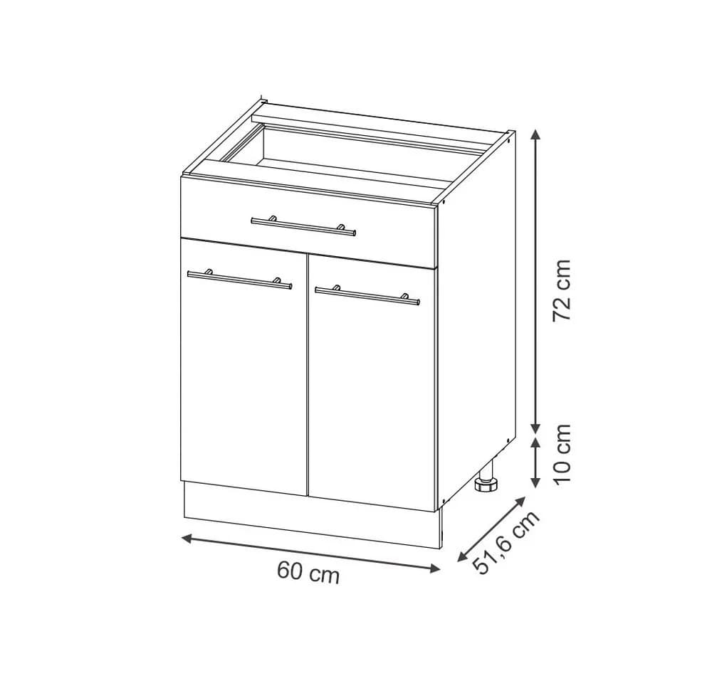 Vicco Unterschrank Fame-Line Goldkraft Eiche mit Schublade
