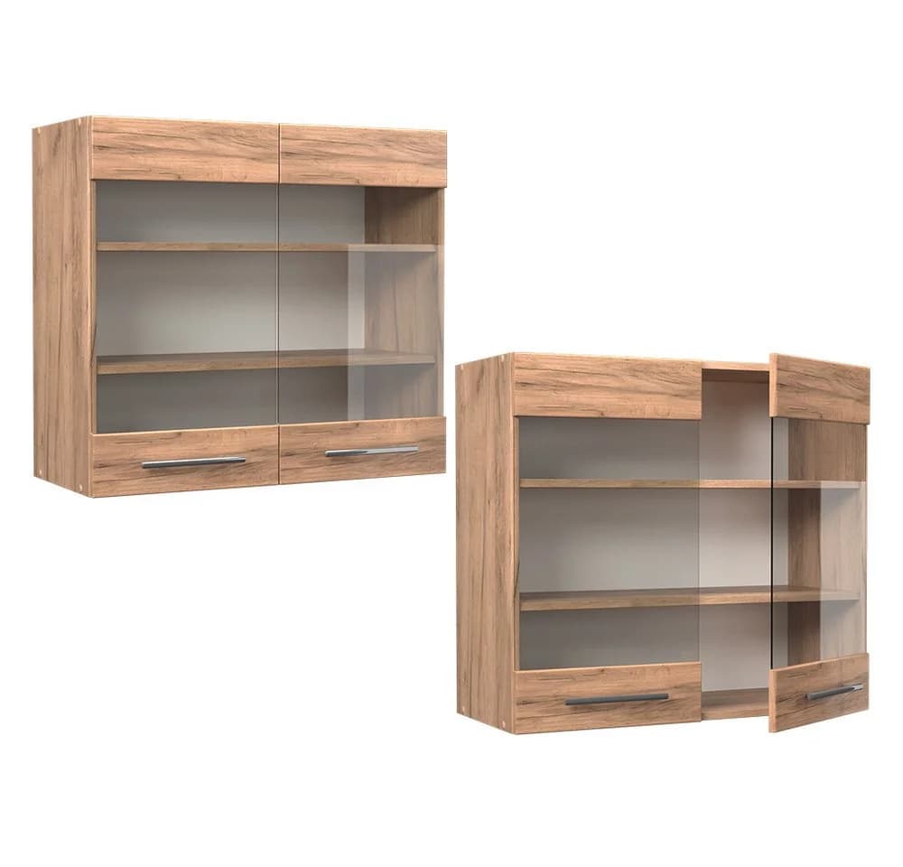 Vicco Glashängeschrank Fame-Line Goldkraft Eiche Grau 80 cm - Bild 5
