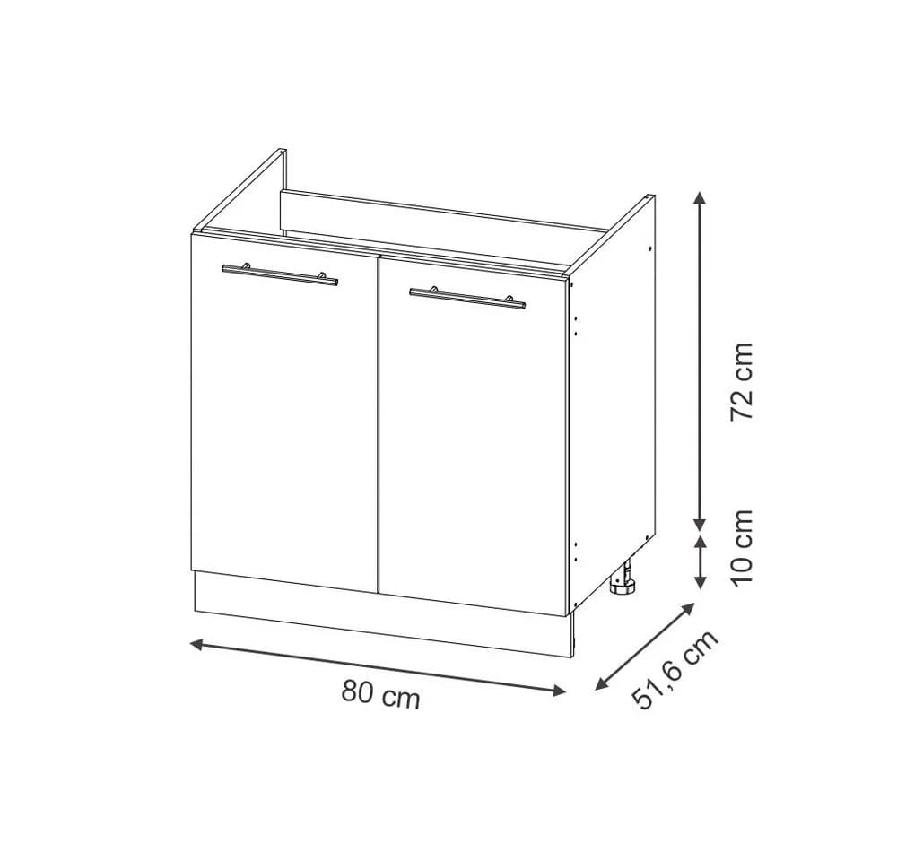 Vicco Unterschrank Fame-Line Anthrazit-Gold Landhaus 80 cm