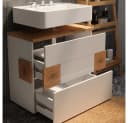 Vicco Waschbeckenunterschrank Eden Weiß Artisan-Eiche 2 Schubladen Bild 4