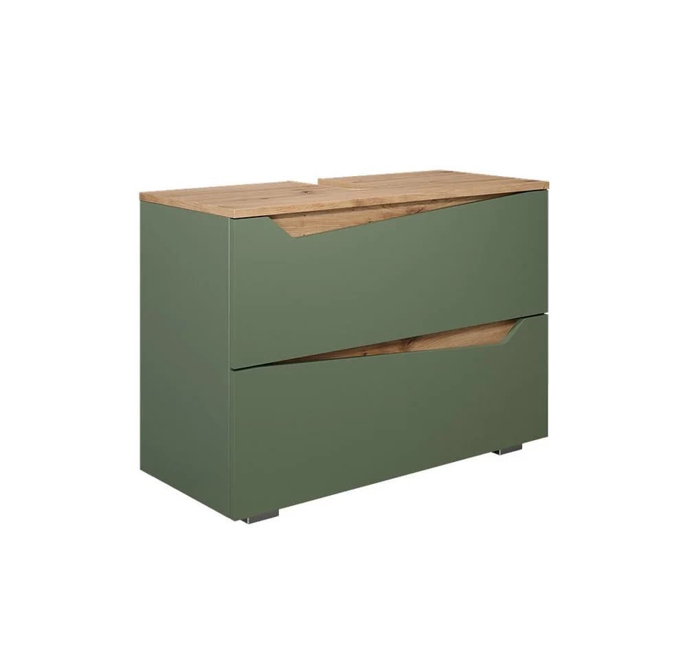 Vicco Waschbeckenunterschrank Marelle Grün 2 Schubladen - Bild 2