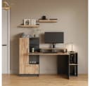 Livinity® Schreibtisch Lorena Anthrazit/Goldkraft Eiche Bild 1