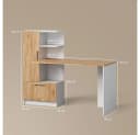 Livinity® Schreibtisch Lorena Weiß/Goldkraft Eiche 150 x 120.1 cm Bild 3