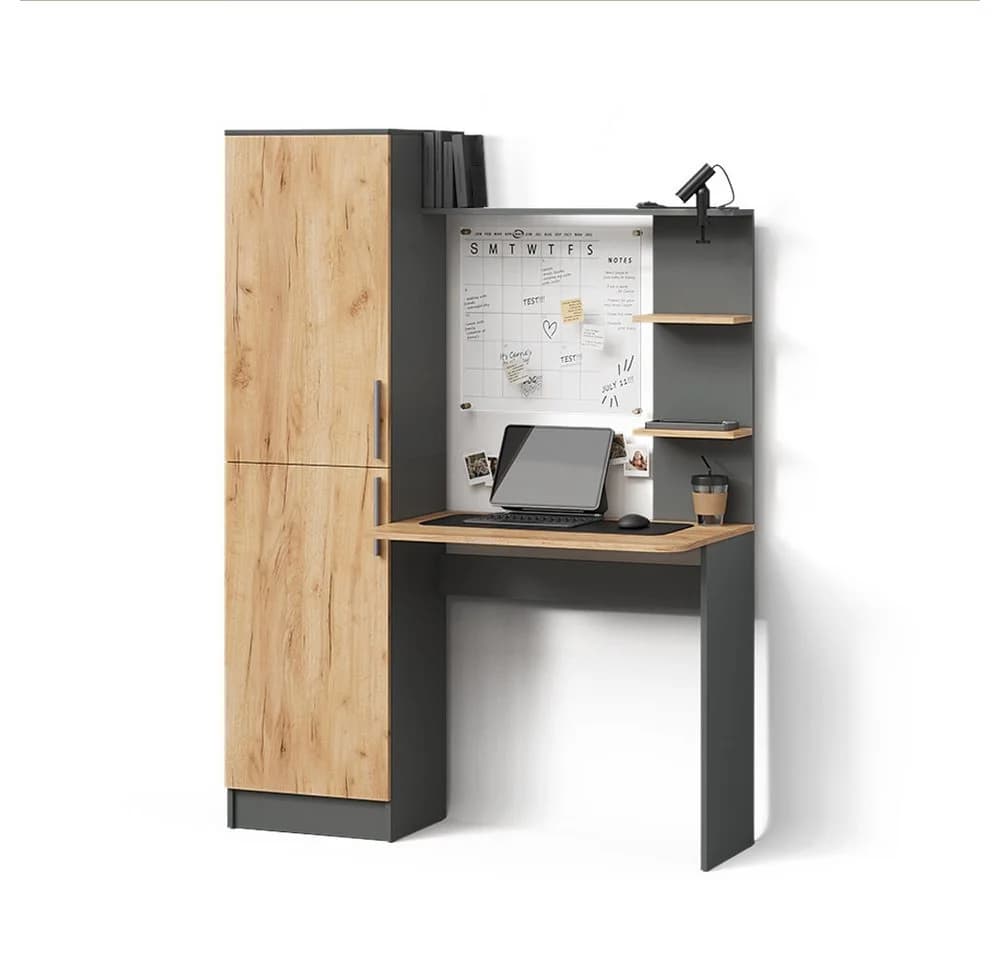 Livinity® Schreibtisch Rina Anthrazit/Goldkraft Eiche - Bild 2