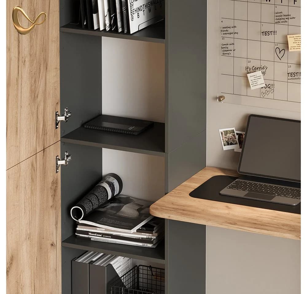 Livinity® Schreibtisch Rina Anthrazit/Goldkraft Eiche - Bild 5
