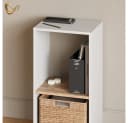 Livinity® Bücherregal Lorena Weiß/Goldkraft Eiche 2 Fächer Bild 5