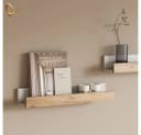 Livinity® Bücherregal Lorena 2er Set Weiß/Goldkraft Eiche Bild 5