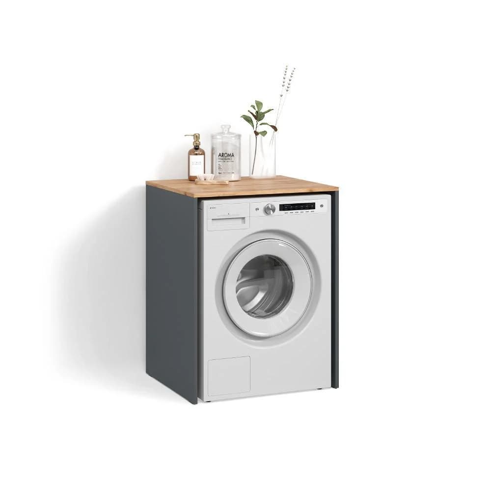 Livinity® Waschmaschinenumbauschrank Paolina Anthrazit/Goldkraft Eiche