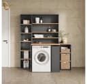 Livinity® Waschmaschinenumbauschrank Paolina Anthrazit/Goldkraft Eiche Bild 1