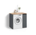 Livinity® Waschmaschinenumbauschrank Paolina Anthrazit/Goldkraft Eiche Bild 2