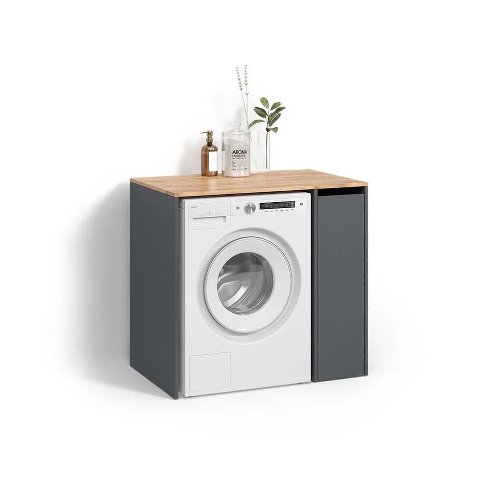 Livinity® Waschmaschinenumbauschrank Paolina Anthrazit/Goldkraft Eiche - Bild 2