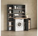 Livinity® Waschmaschinenumbauschrank Paolina Anthrazit/Goldkraft Eiche Bild 4