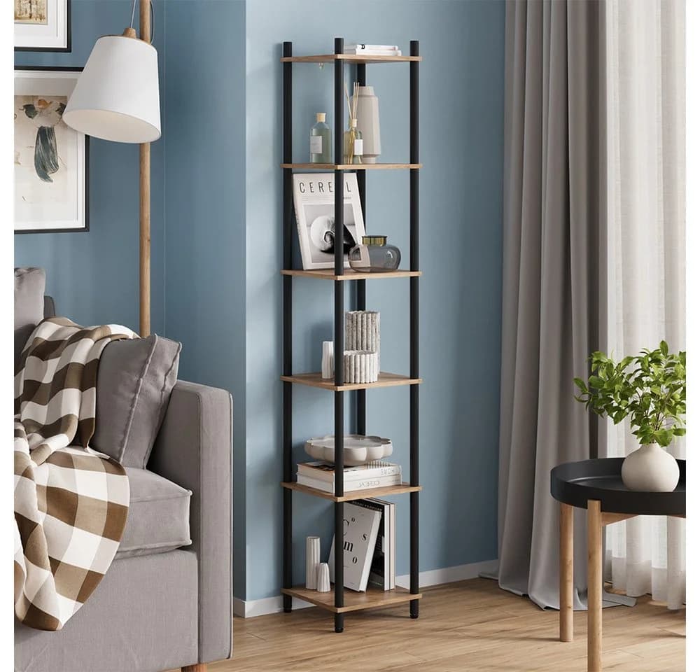 Vicco Eckregal Bivio 6 Ablageflächen Goldkraft Eiche Anthrazit - Bild 2