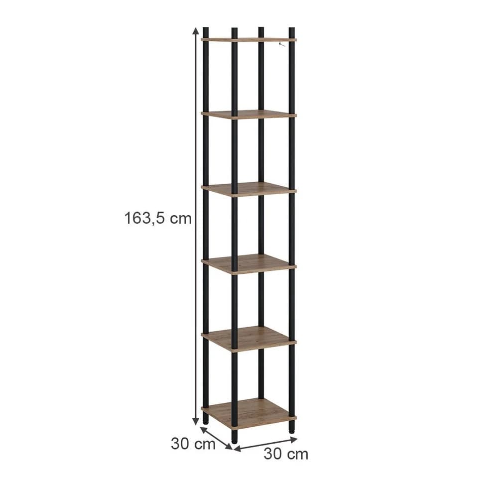 Vicco Eckregal Bivio 6 Ablageflächen Goldkraft Eiche Anthrazit - Bild 3