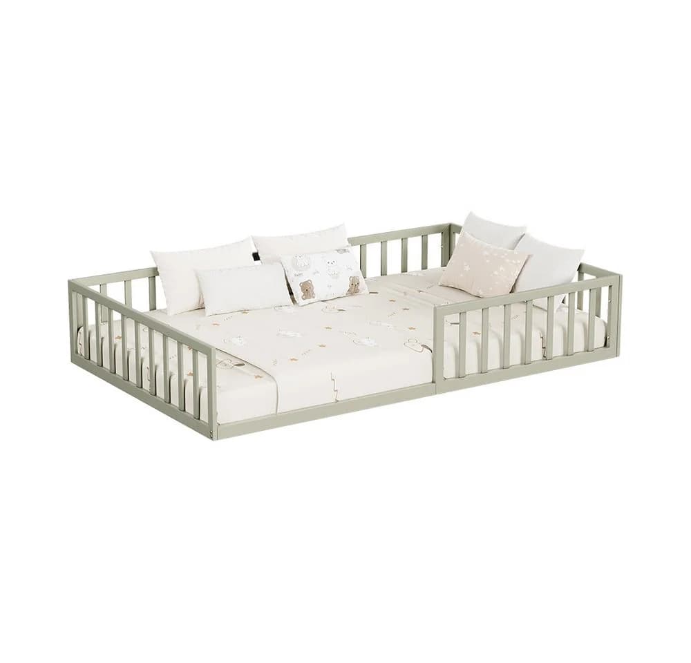 VitaliSpa® Kinderbett Minno Bodenbett mit Matratze Greige - Bild 5