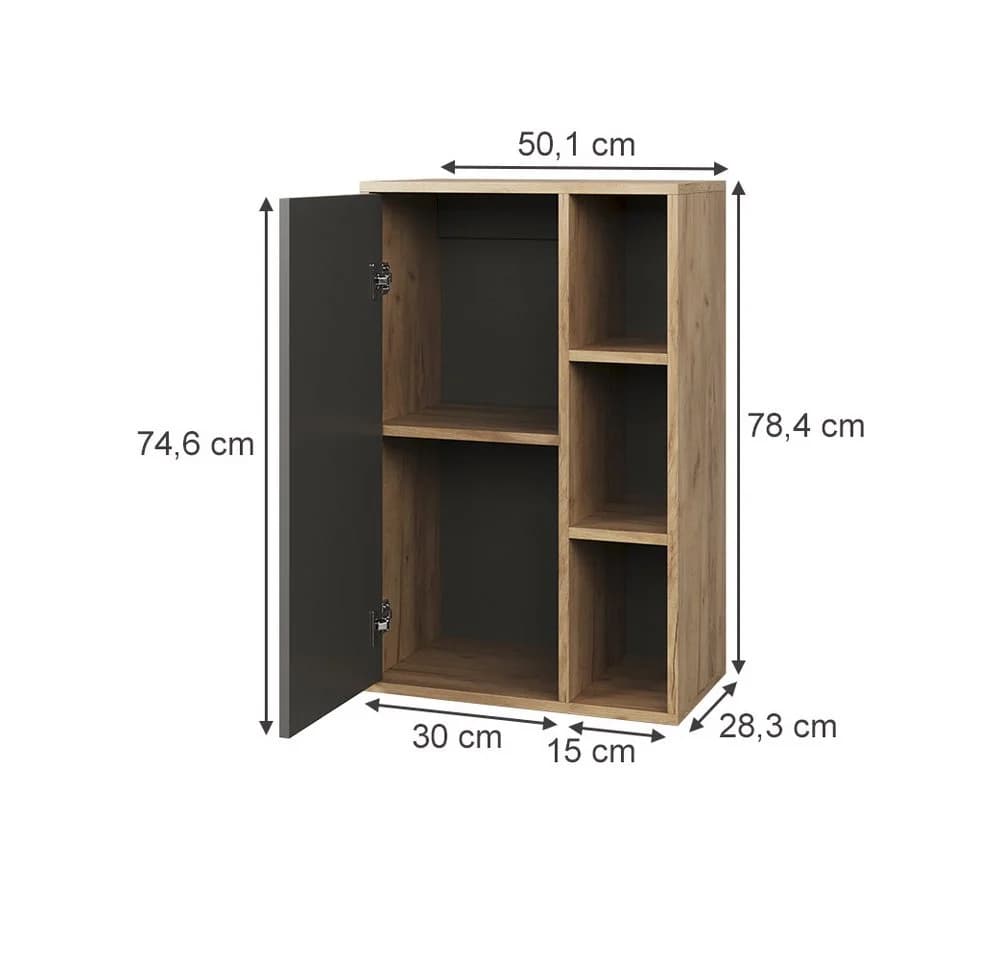 Vicco Hängeschrank Berno Goldkraft Eiche/Anthrazit mit Push-to-Open