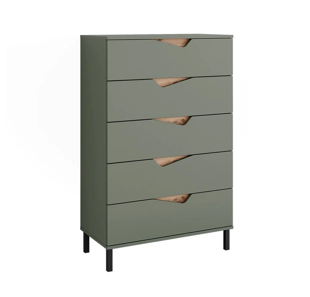 Vicco Kommode Marelle Grün/Artisan 5 Schubladen