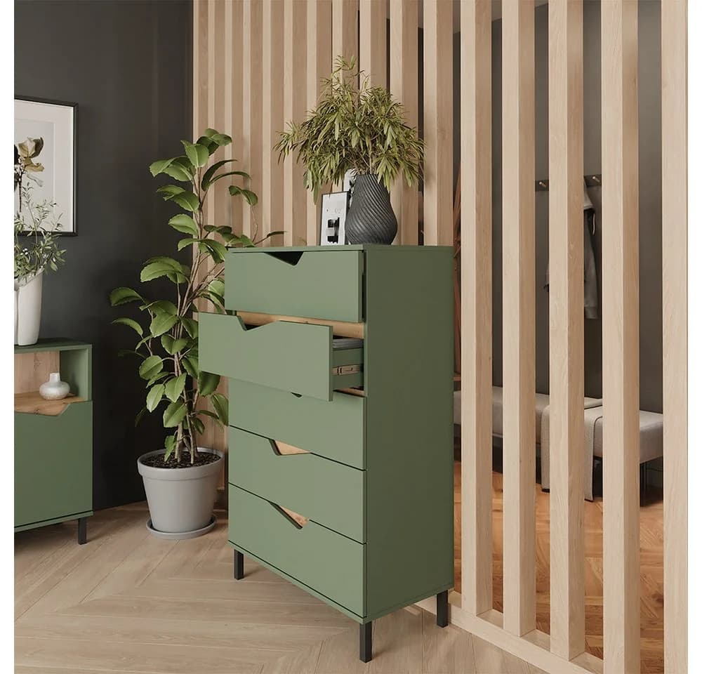 Vicco Kommode Marelle Grün/Artisan 5 Schubladen - Bild 5