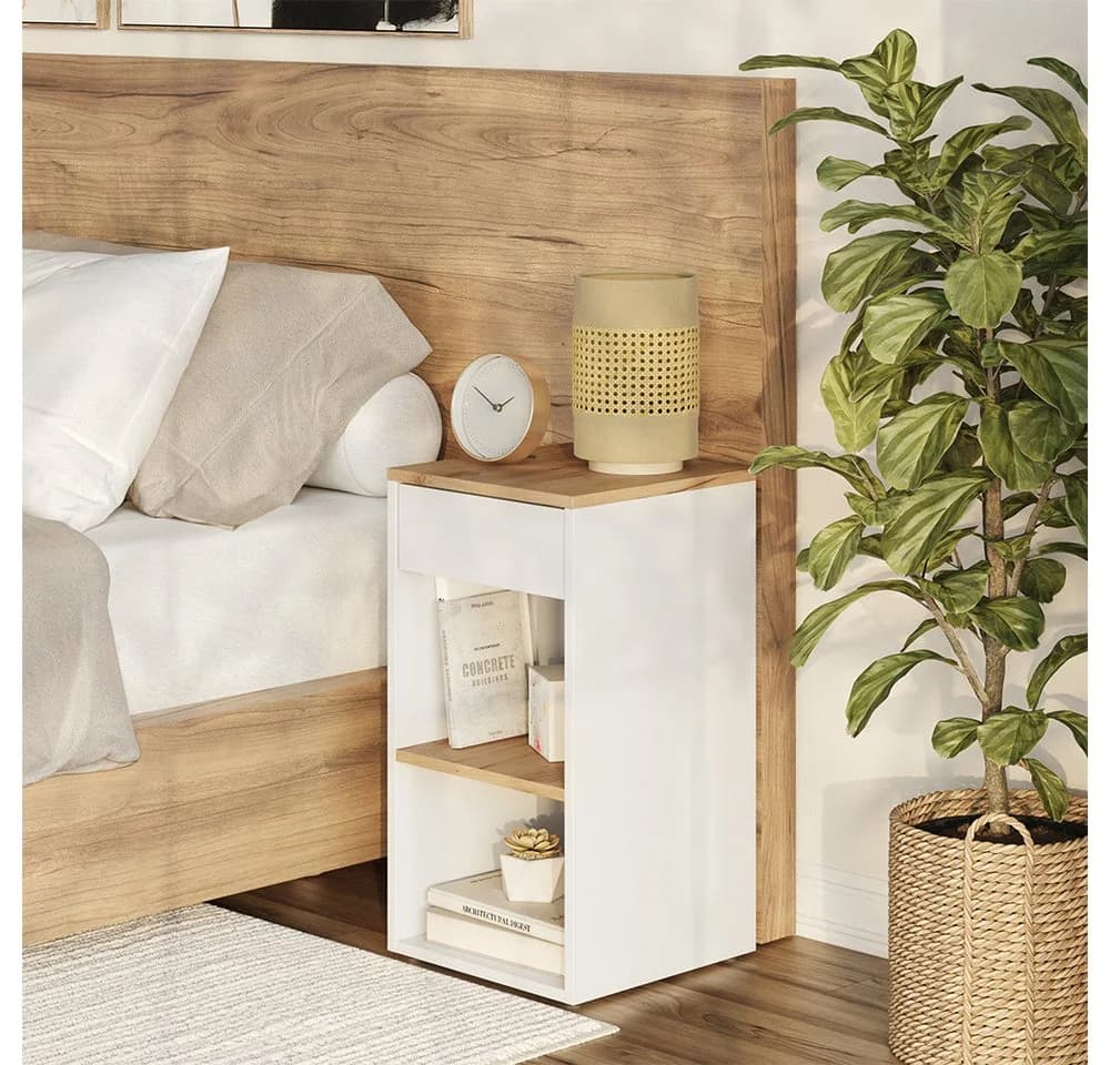 Vicco Nachtschrank Dany Weiß/Goldkraft Eiche 2er Set - Bild 2