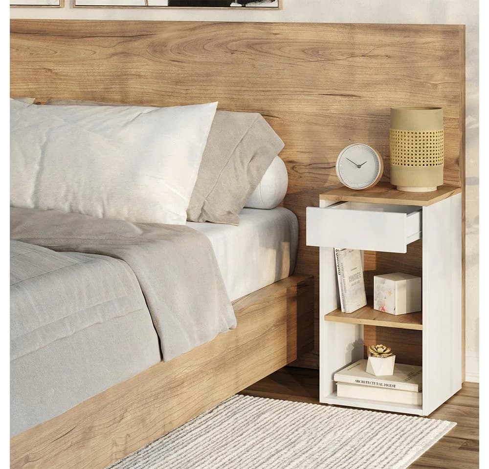Vicco Nachtschrank Dany Weiß/Goldkraft Eiche 2er Set - Bild 5