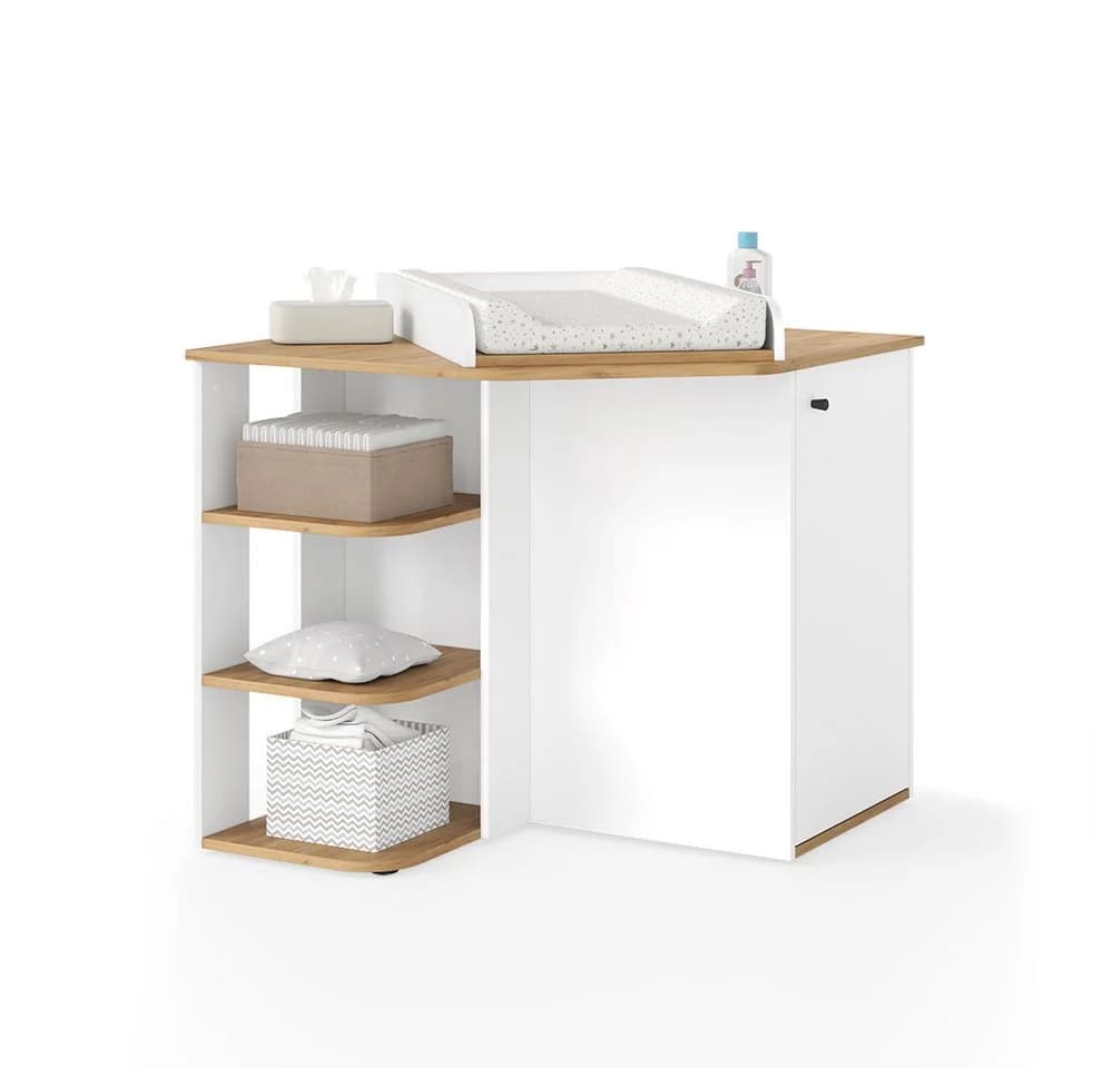 Vicco Wickelkommode Kristian Weiß/Goldkraft Eiche 85x77.3cm Wickelaufsatz - Bild 5