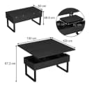 Vicco Couchtisch Lifty Schwarz mit Liftfunktion Bild 3