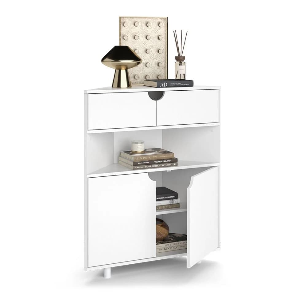 Vicco Kommode Inaro Weiß Eckdesign 4 Fächer - Bild 5
