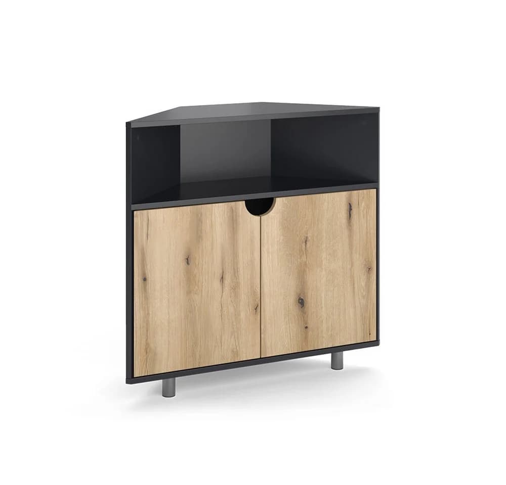 Vicco Kommode Inaro Anthrazit/Eiche Eckdesign 3 Fächer - Bild 2