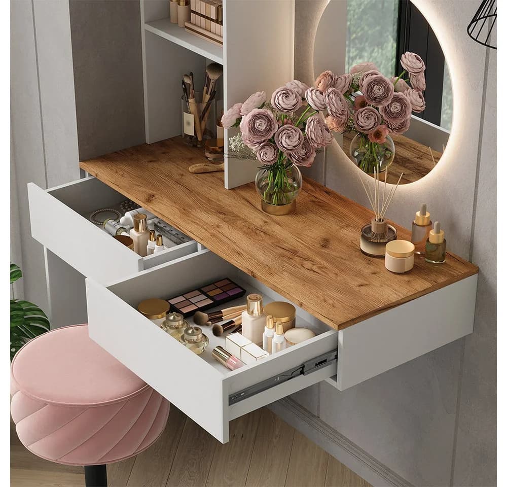 Vicco Schminktisch Melora Weiß/Eiche 100 cm - Bild 5