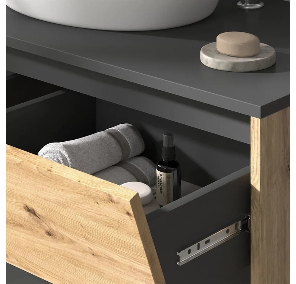 Vicco Waschbeckenunterschrank Edelin Anthrazit/Artisan 2 Schubladen - Bild 4