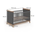 VitaliSpa® Babybett Malia Grau/Artisan-Eiche Kinderbett mit Rausfallschutz Bild 1