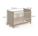 VitaliSpa® Babybett Malia mitwachsend Beige/Grau Bild 1