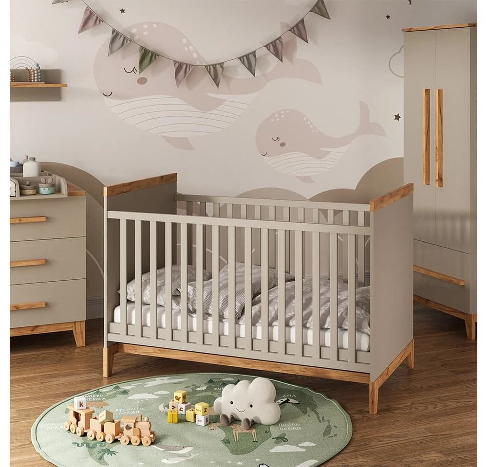 VitaliSpa® Babybett Malia mitwachsend Beige/Grau - Bild 2