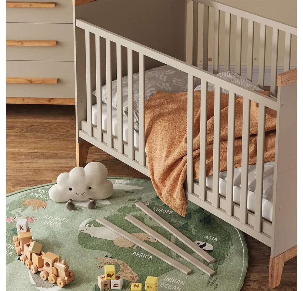 VitaliSpa® Babybett Malia mitwachsend Beige/Grau - Bild 4