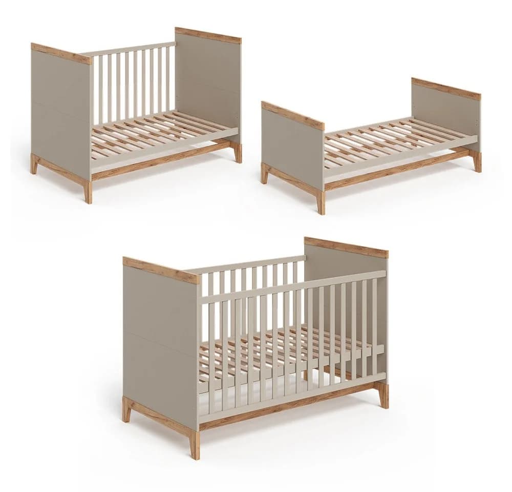 VitaliSpa® Babybett Malia mitwachsend Beige/Grau - Bild 5