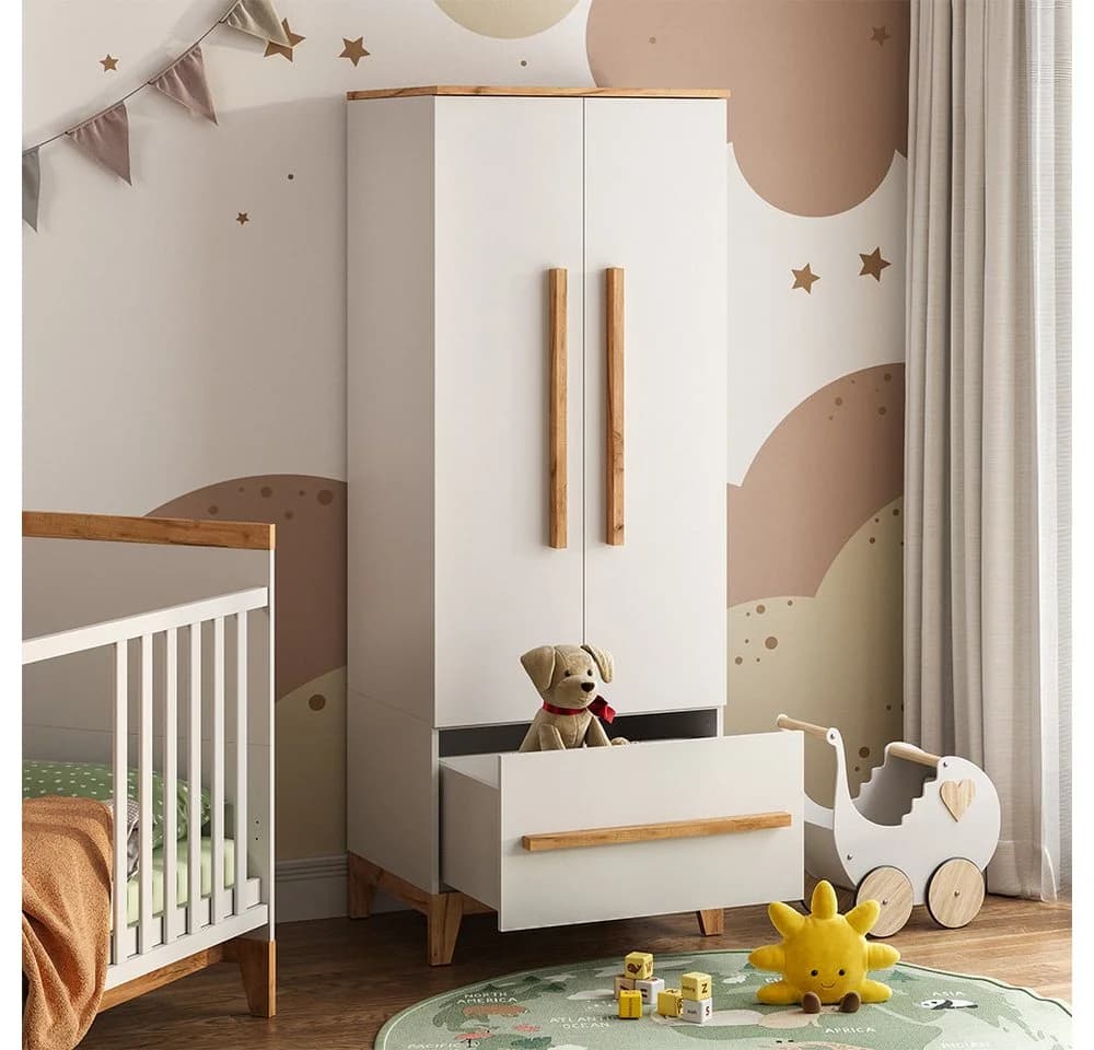 VitaliSpa® Kinderkleiderschrank Malia Weiß/Artisan - Bild 5