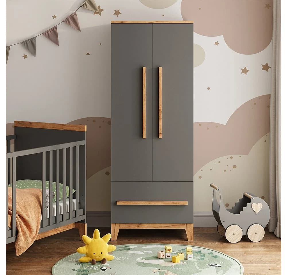 VitaliSpa® Kleiderschrank Malia Grau/Artisan Kinderkleiderschrank - Bild 2