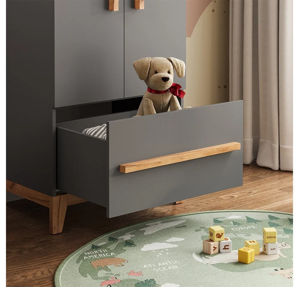 VitaliSpa® Kleiderschrank Malia Grau/Artisan Kinderkleiderschrank - Bild 4