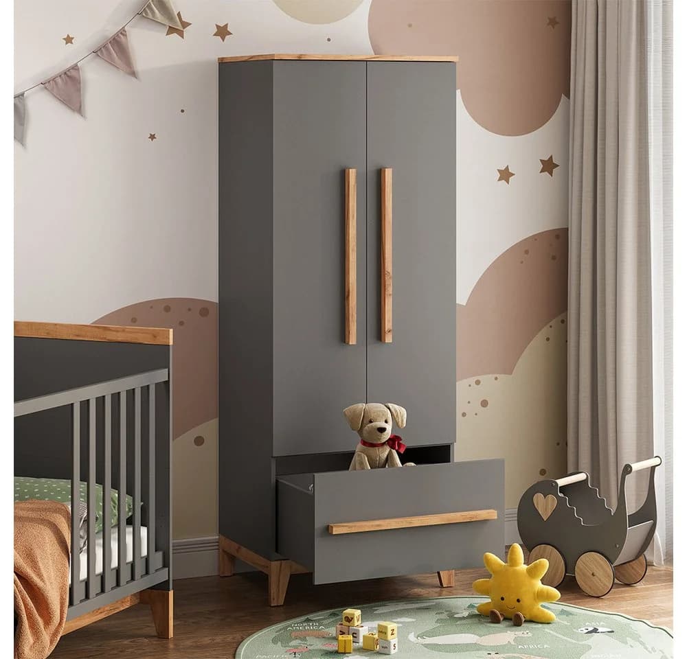 VitaliSpa® Kleiderschrank Malia Grau/Artisan Kinderkleiderschrank - Bild 5