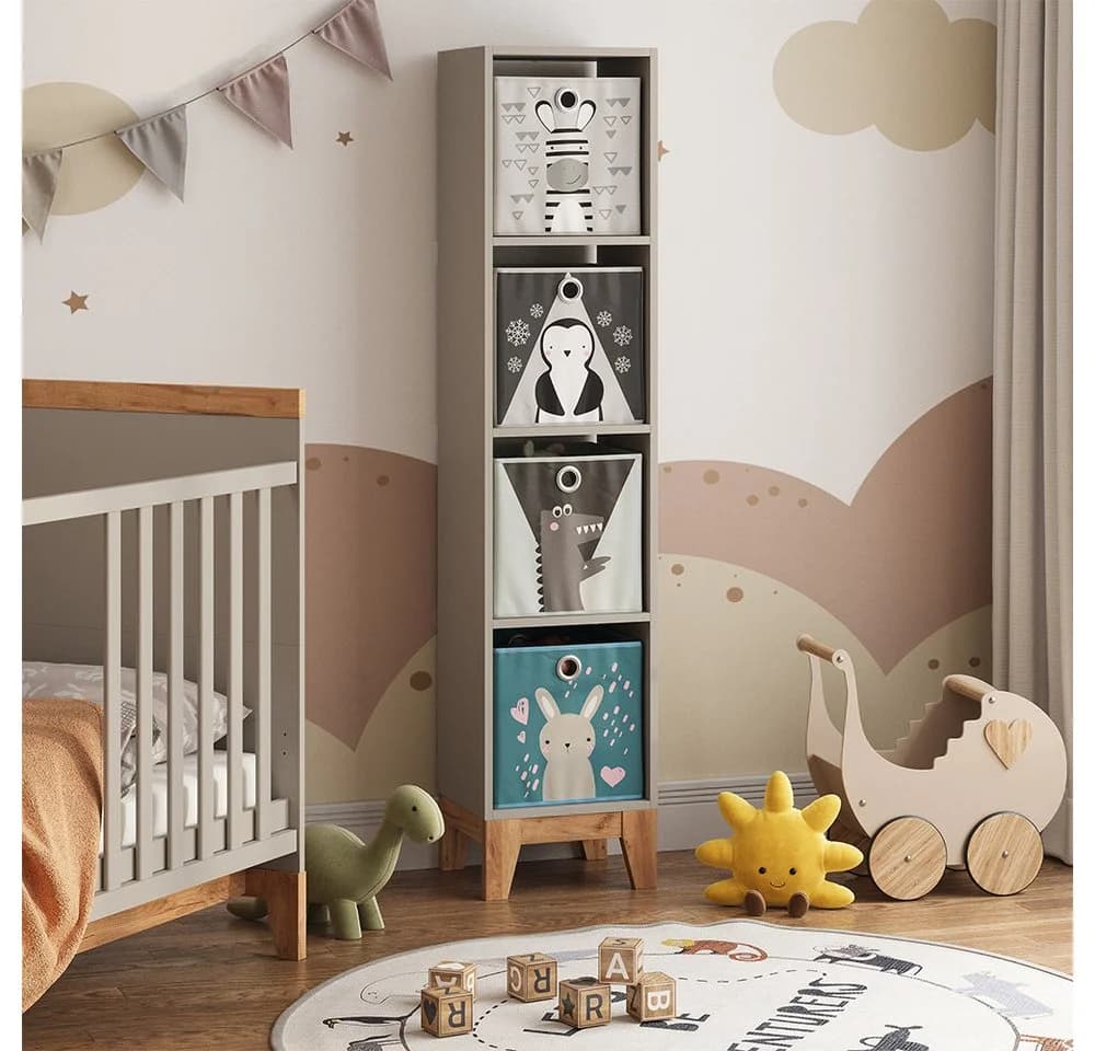 VitaliSpa® Bücherregal Malia Beige/Braun 4 Fächer - Bild 4