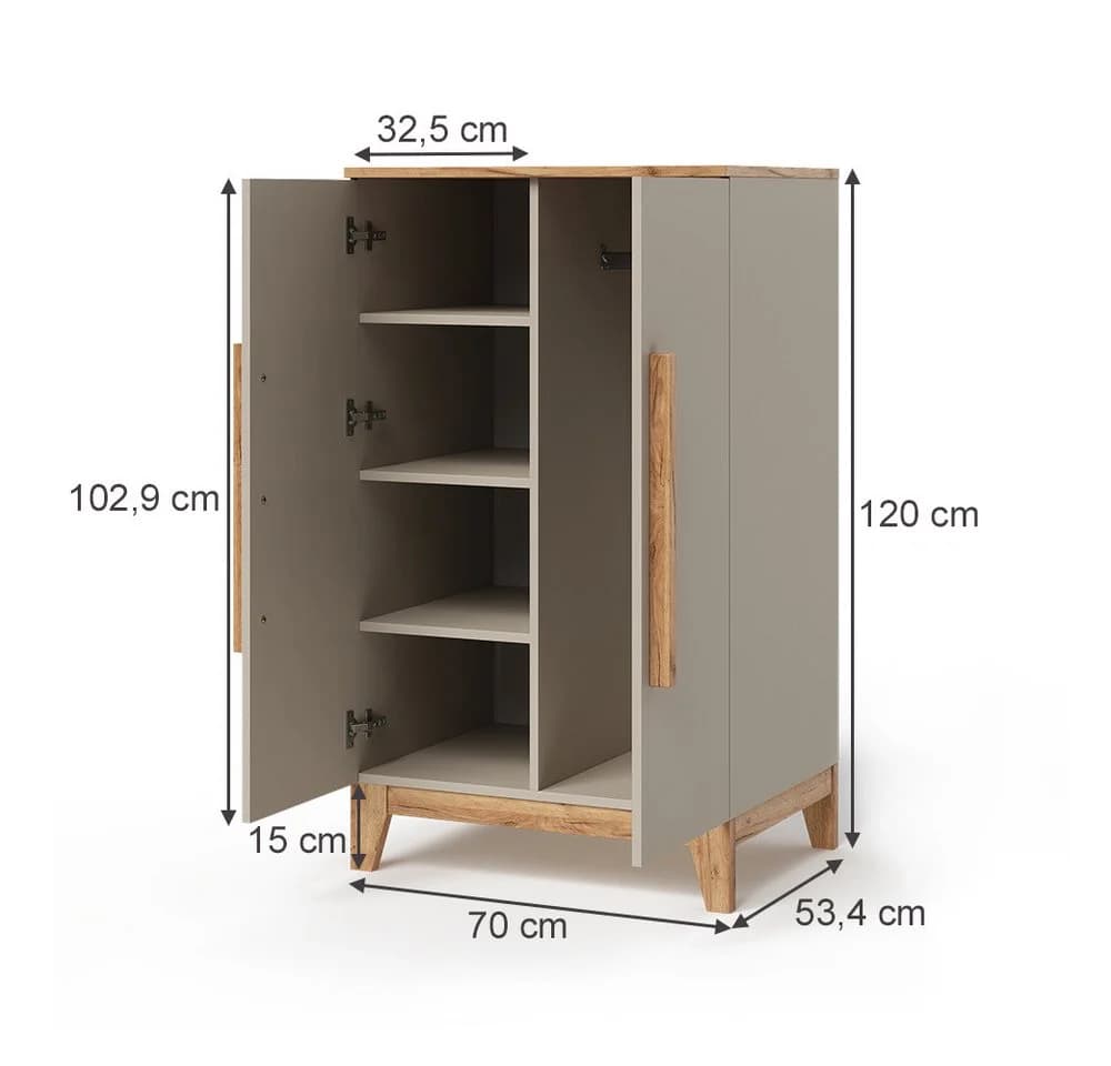 VitaliSpa® Kleiderschrank Malia Beige Modern