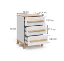 VitaliSpa® Kommode Malia Weiß/Artisan 60 x 88 cm mit 3 Schubladen Bild 3