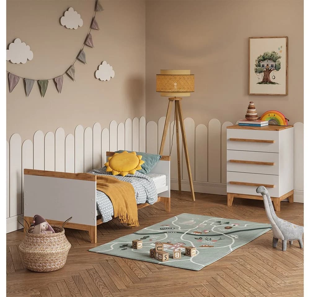 VitaliSpa® Kommode Malia Weiß/Artisan 60 x 88 cm mit 3 Schubladen - Bild 5