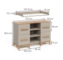 VitaliSpa® Wickelkommode Malia mit 4 Schubladen und abnehmbarer Auflage Bild 1