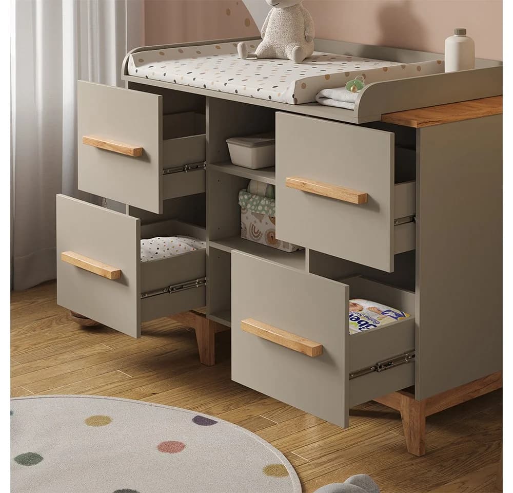 VitaliSpa® Wickelkommode Malia mit 4 Schubladen und abnehmbarer Auflage - Bild 4