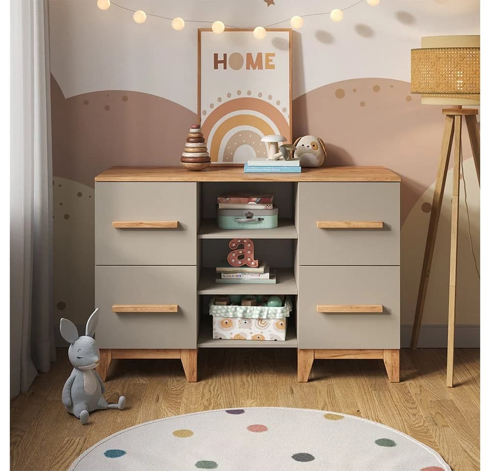 VitaliSpa® Wickelkommode Malia mit 4 Schubladen und abnehmbarer Auflage - Bild 5