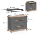 VitaliSpa® Wickelkommode Malia Grau mit 2 Schubladen Bild 1