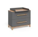 VitaliSpa® Wickelkommode Malia Grau mit 2 Schubladen Bild 3