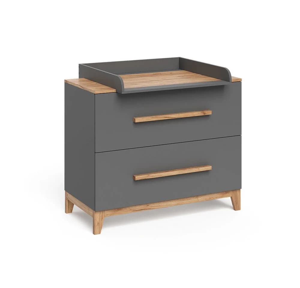 VitaliSpa® Wickelkommode Malia Grau mit 2 Schubladen - Bild 3