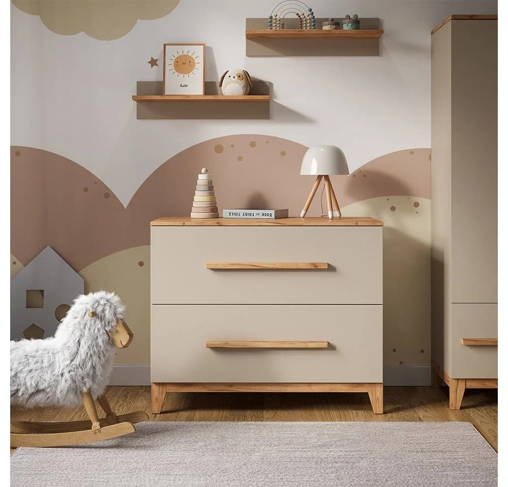 VitaliSpa Wickelkommode Malia Beige mit 2 Schubladen - Bild 5